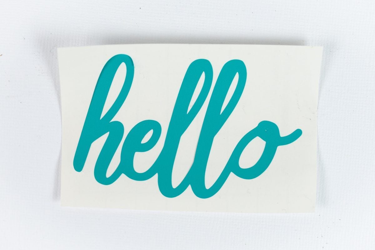xtool-m1-review-1-3 Hello cut from teal vinyl.